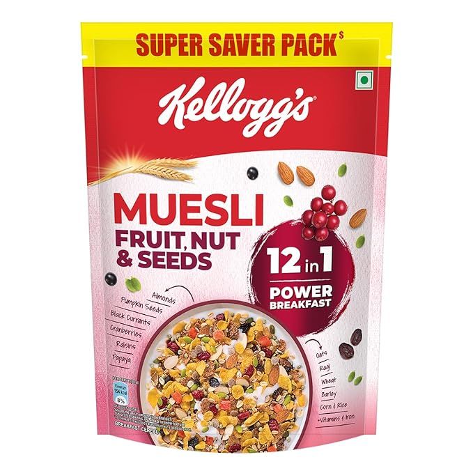 Kelloggs Muesli Fruit, Nut and Seeds - 750g (525)