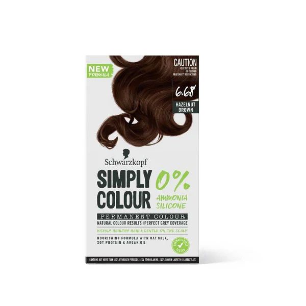 Schwarzkopf Simply Color Permanent Hair Colour, 6.68 Hazelnut Brown