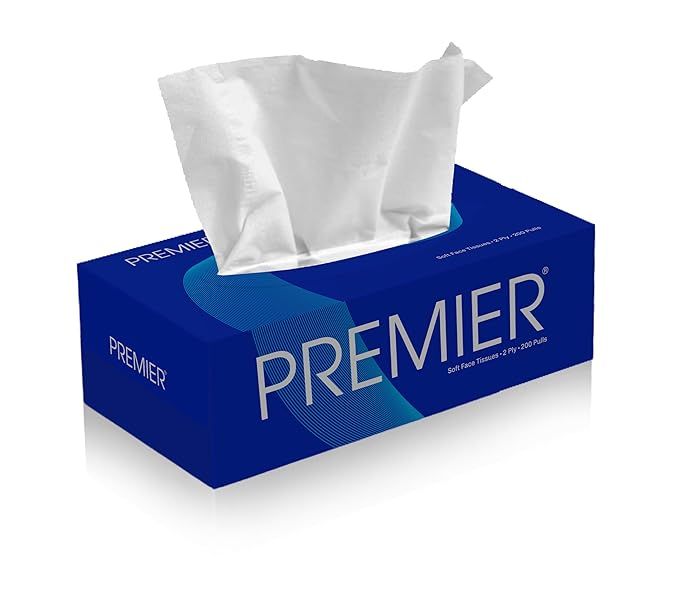 Premier 2 Ply Soft Face Tissues Box - 100 Pulls