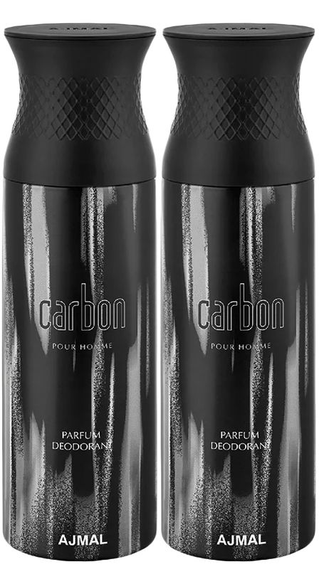 Ajmal Carbon Perfume Deodorant for Men - 200ml (Pack Of 2)