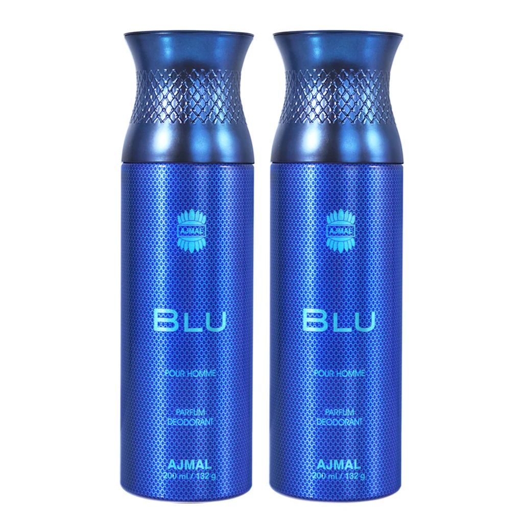 Ajmal Blu Perfume Deodorant For Men - 200ml (Pack Of 2)