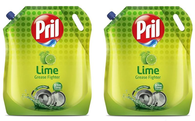 Pril Lime Liquid Dishwash Gel Pouch - 1.5LTR (Pack of 2)