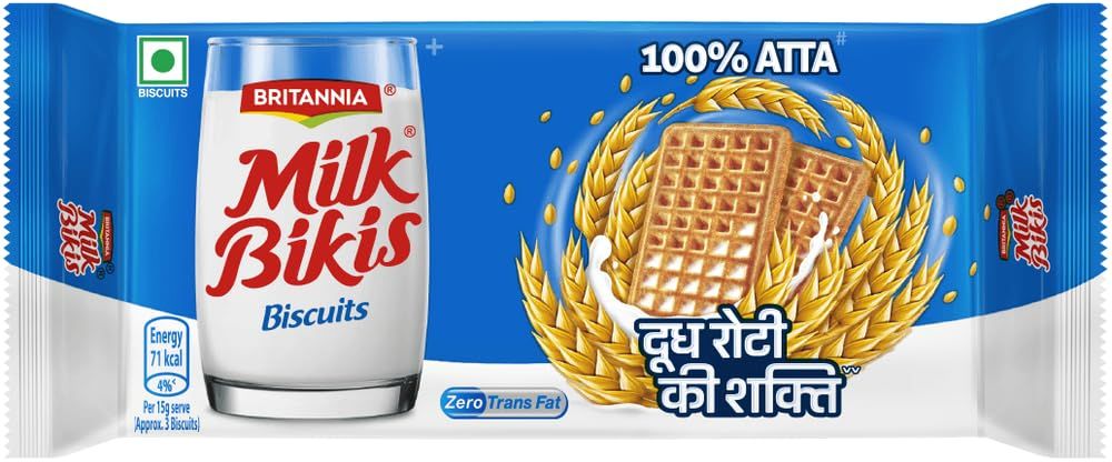 Britannia Milk Bikis Biscuit 100gm (Pack Of 5 Pcs)