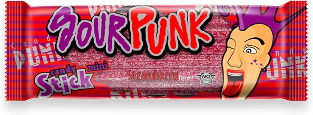 Sour Punk Candy Stick  Strawberry,Flavour 40g