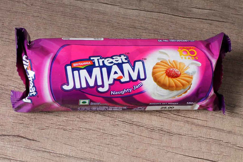 Britannia  Jim Jam Naughty Jam Biscuits 57gm (Pack Of 12Pcs)