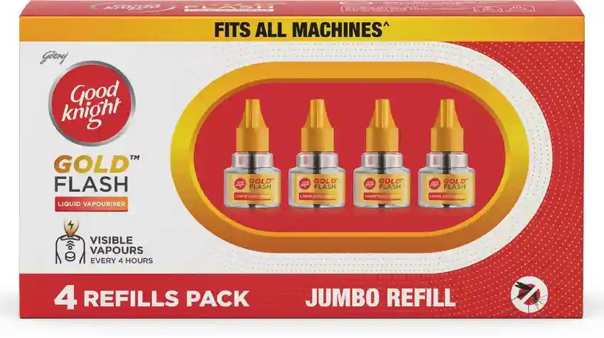 Good Knight Gold Flash, Mosquito Repellent Refill - 45ml (PACK OF 4)