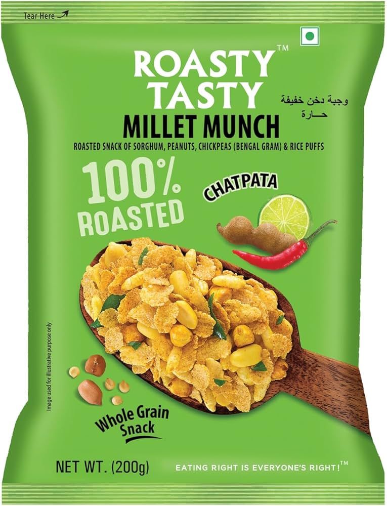 Roasty Tasty Millet Munch Chatpata  Gluten Free Whole Snacks (NO PALM OIL) 150gm