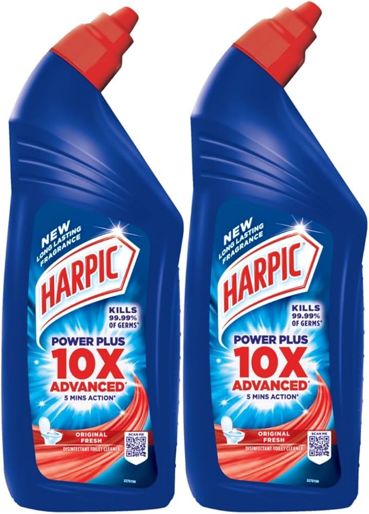 Harpic Toilet Cleaner (Blue) - 1LTR (Pack Of 2) + FIAMA SOAP FREE