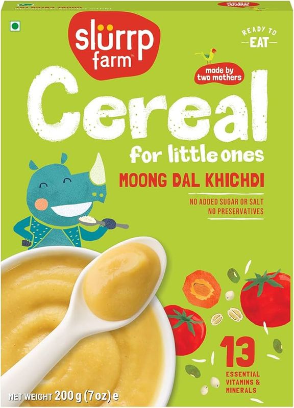 Slurrp Farm No Added Sugar NO Milk Instant Moong Dal Khichdi for Little Ones 200gm