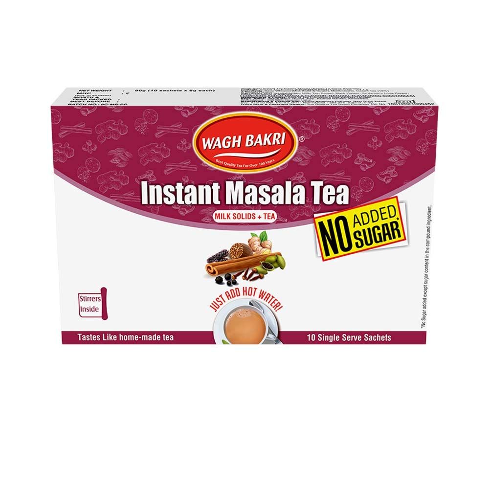 Wagh Bakri Masala Instant Tea Premix, No Added Sugar - 10 Sachets