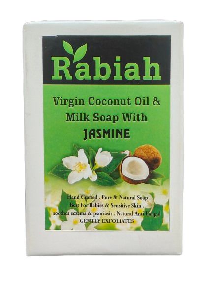 Rabiah Virgin Coconut Oil &amp; Milk Hand Crafted Soap With Jasmine - 100gms