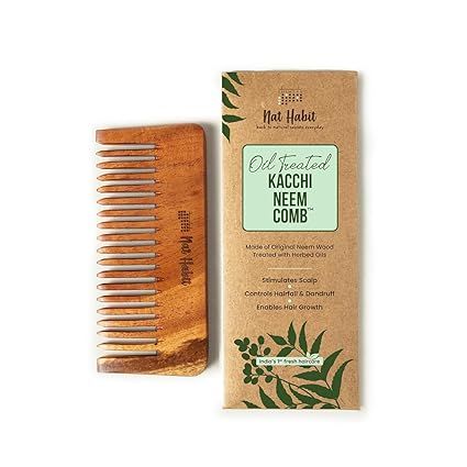 Nat Habit Oil Treated Kacchi Neem Comb -(198)