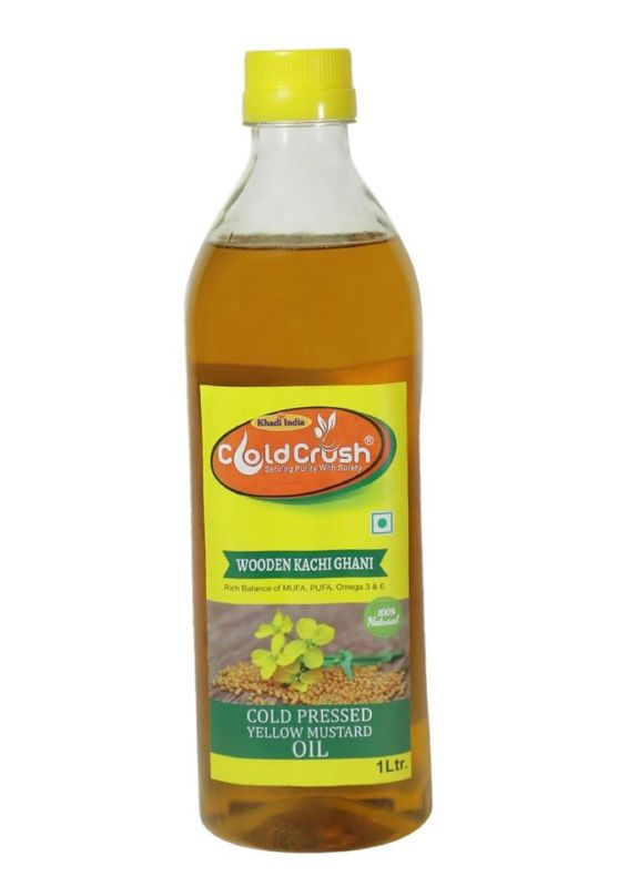 Cold Crush Cold Pressed Yellow Mustard Oil (Khadi India) - 1LTR