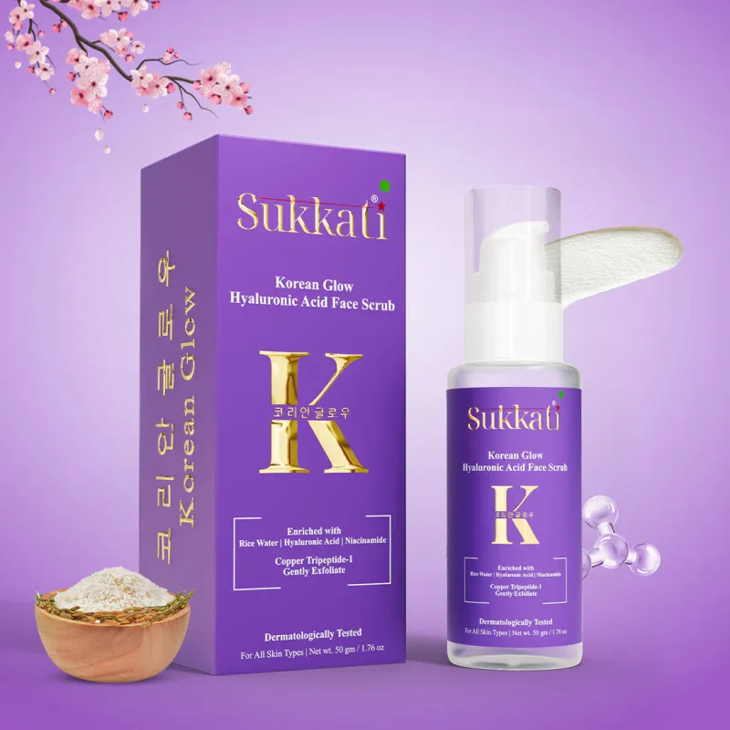 Sukkati Korean Glow Hyaluronic Acid Face Scrub 50ml - (459)