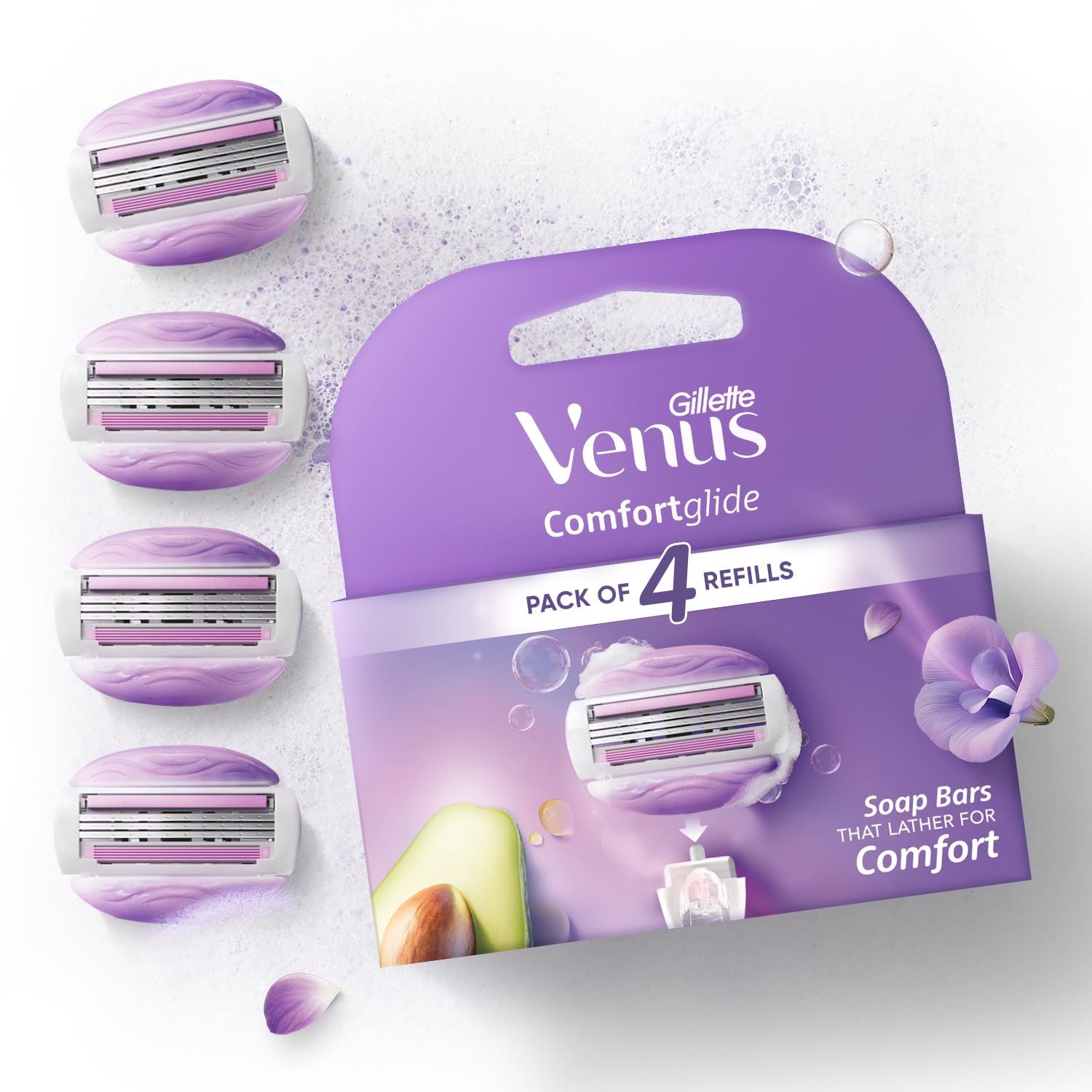 Gillette Venus Breeze Comfortglide Cartridges With Gel Bar (Pack Of  4) (855)
