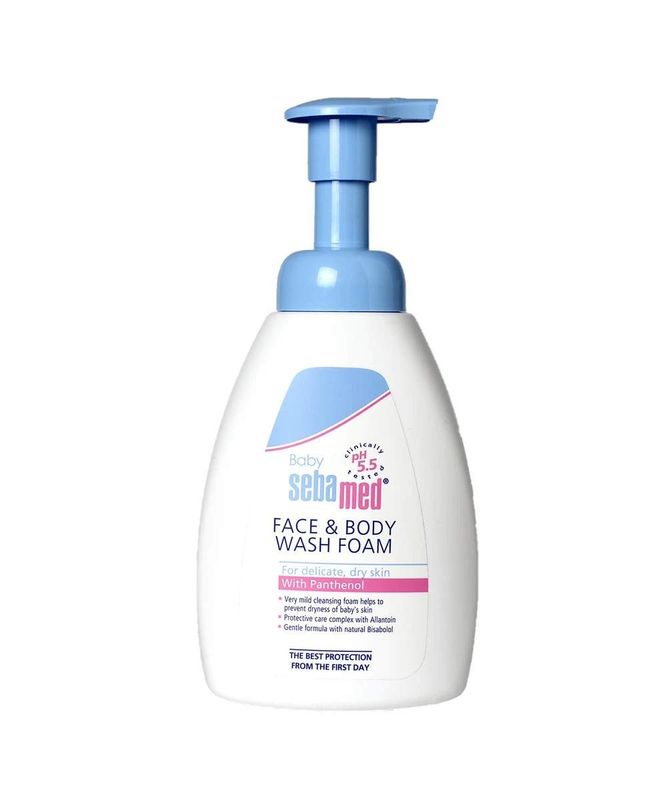 Sebamed Baby Face &amp; Body Wash Foam For Delicate Dry Skin With Panthenol - 400ml 