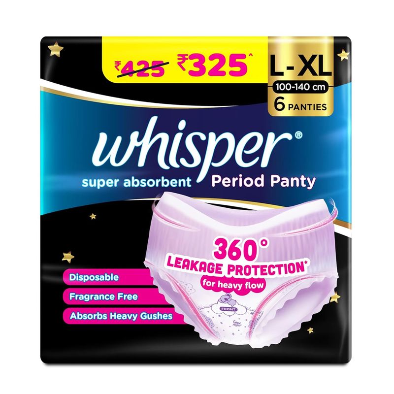 Whisper Period Panty (L - XL) Pack Of 6 (325)