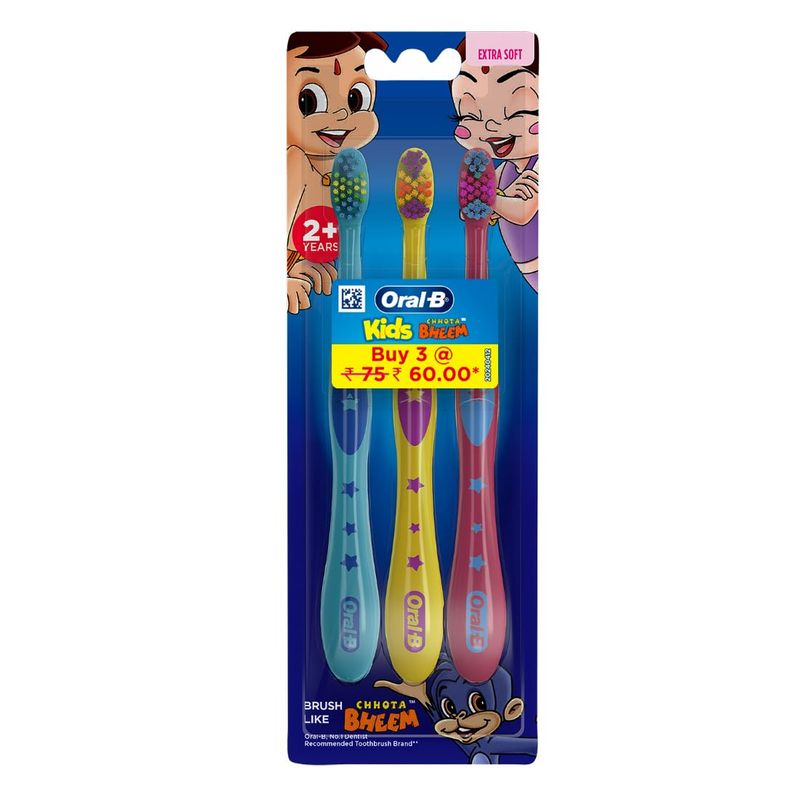 Oral - B Chota Bheem (Extra Soft) Kids Brush Pack Of 3 - (50)