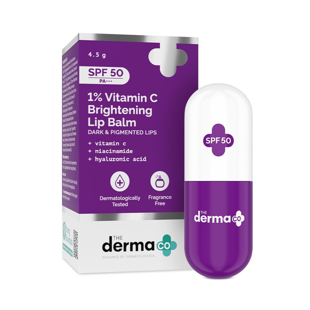 The Derma Co 1% Vitamin C Brightening Lip Balm With SPF 50 - 4.5g (349)
