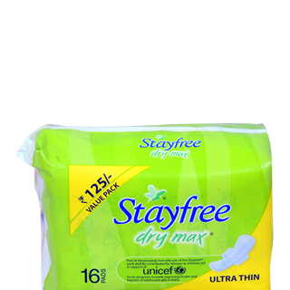 Stayfree Dry-Max Ultra-Dry Napkins with Wings - 16 Pads (190)