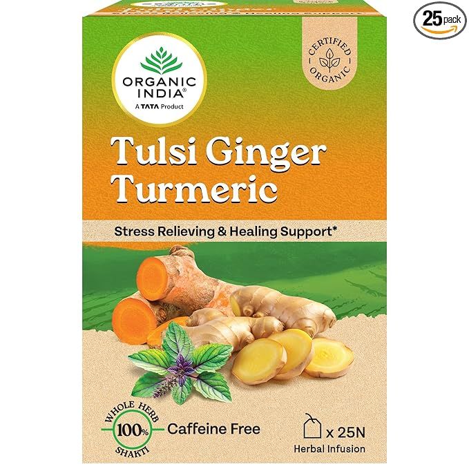 Organic India Tulsi Ginger Turmeric 25 Tea Bags (244)