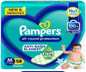Pampers Pants Medium 56 Pieces, M-56 (999)