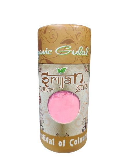 Organic Herbal Gulal Pink (Rose fragrance), 100 gm Box