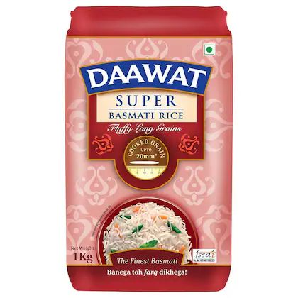 Daawat Super Basmati Rice - 1kg + 20% EXTRA