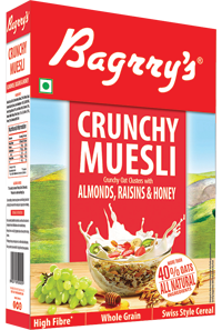 Bagrrys Crunchy Muesli, Almond, Raisins and Honey - 500g  (444)
