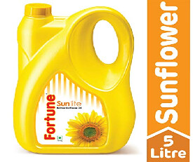 Fortune Sunlite Sunflower Refined Oil Jar - 4.350 KG