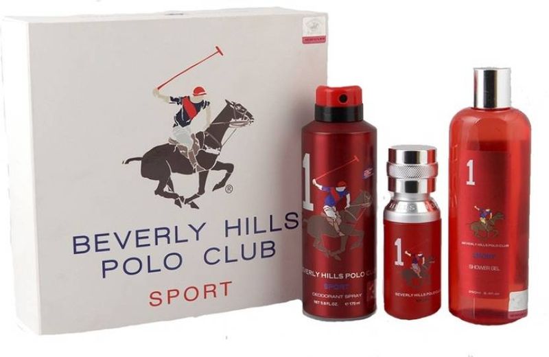 Beverly Hills Polo Club Gift Set for Men (Perfume, Shower Gel and Deo)