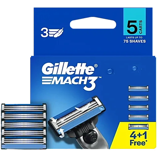 Gillette Mach 3 Manual Shaving  Blades - 5 Pcs Pack (Cartridge) (849)