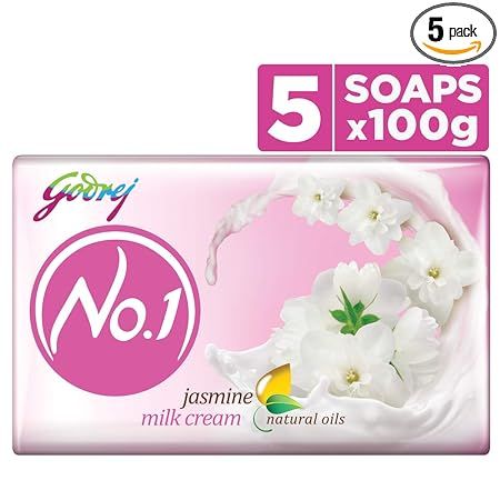 Godrej No.1 Soap, Jasmine, 100g (Pack of 5) (110)