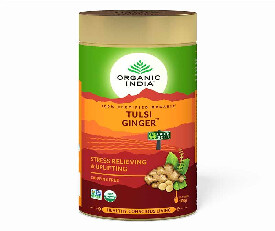 Organic India Tulsi Ginger Tea, 100g (320) Organic India Tulsi Ginger Tea, 100g (320)