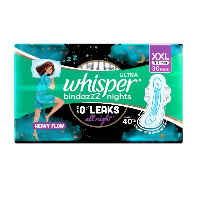 Whisper Ultra Nights Sanitary Pads XXL (317mm) - 30 Pads (470)