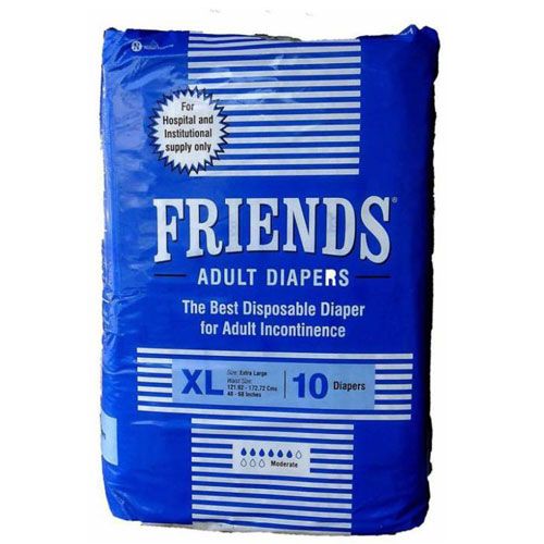 Friends Adult Diapers Extra Large (48-68 inch)(Pack of 10)