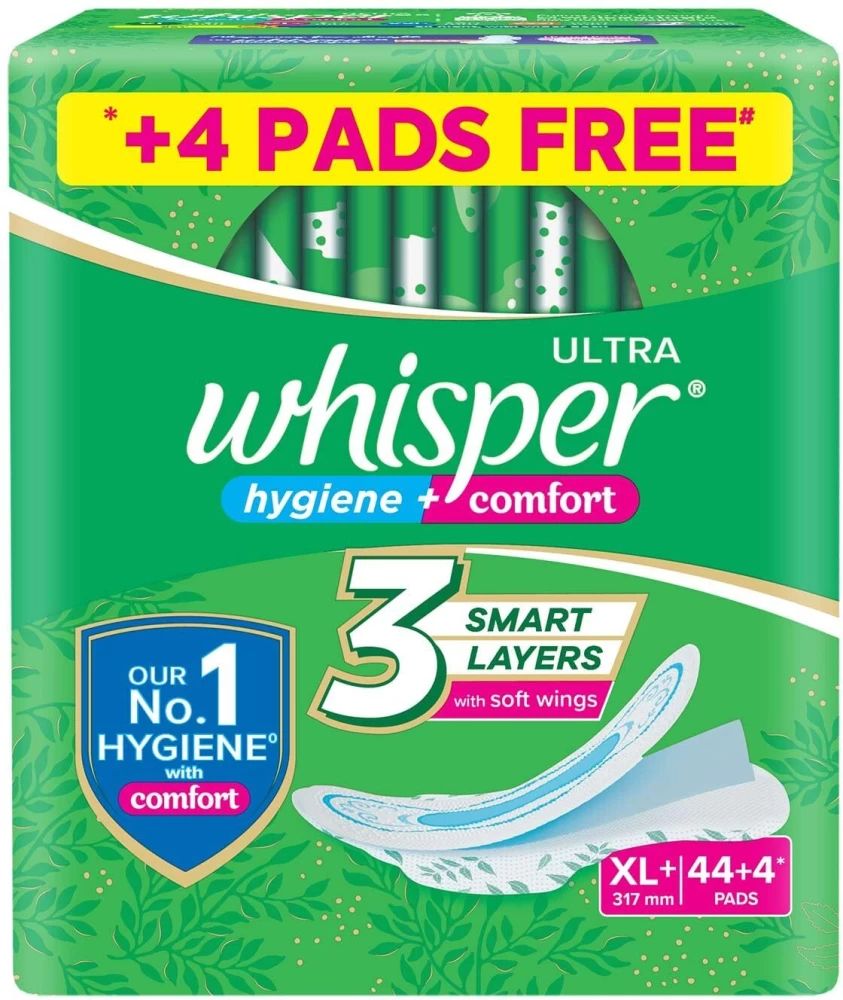 Whisper Ultra Sanitary Pads XL+ - 44+4 (649)