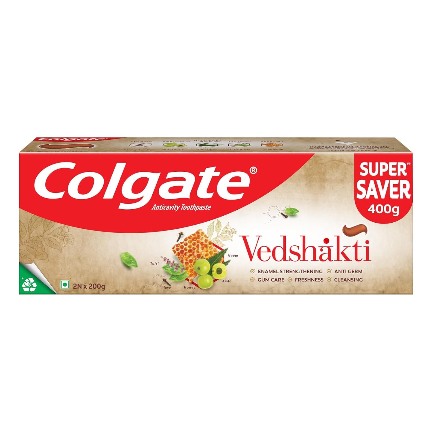 Colgate Swarna Vedshakti Toothpaste - 200gm (PACK OF 2)