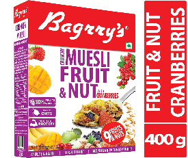 Bagrrys Crunchy Muesli, Fruit and Nut with Cranberries - 400g (360)