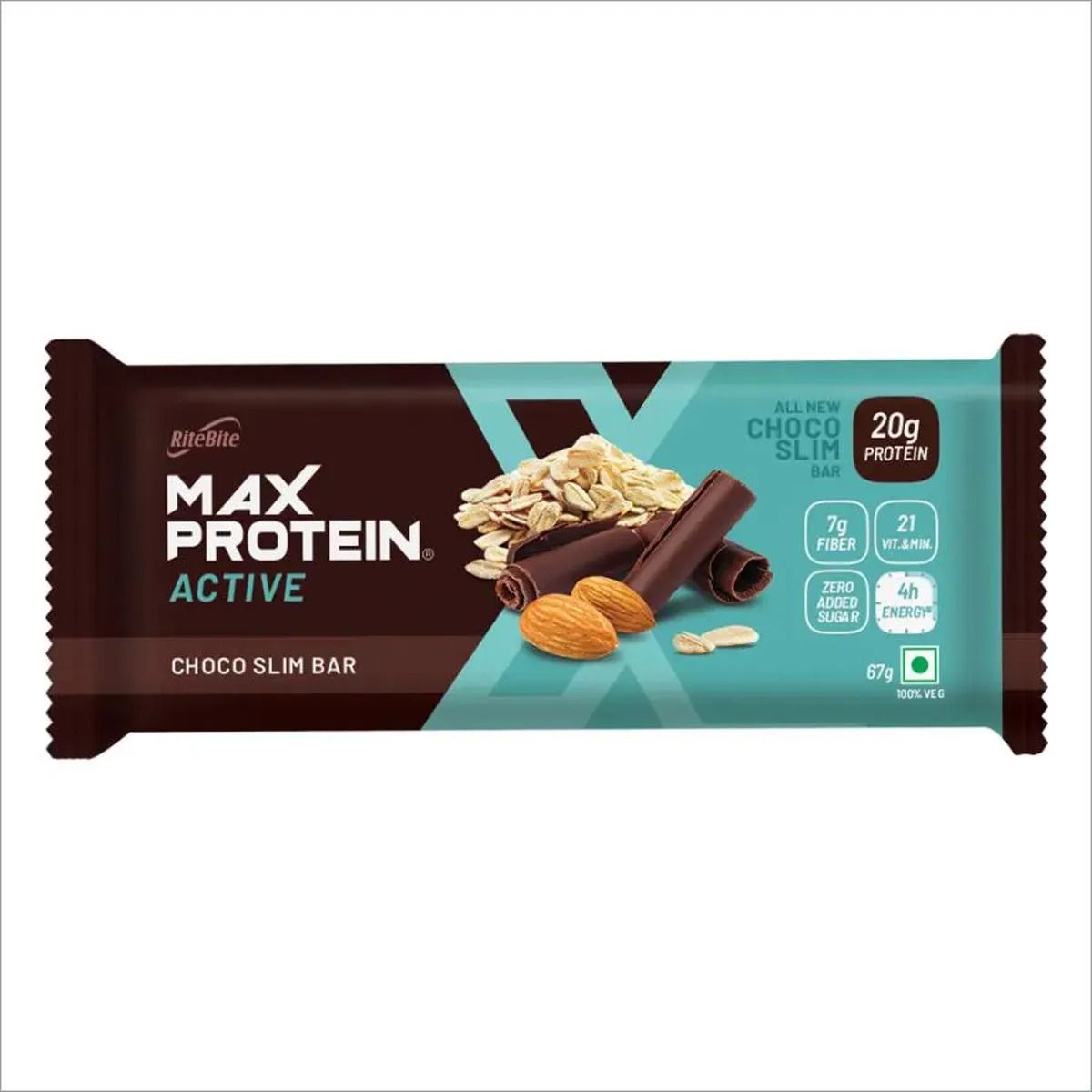 RiteBite Max Protein Active Choco Slim Bar 67gm  (20gm Protein)