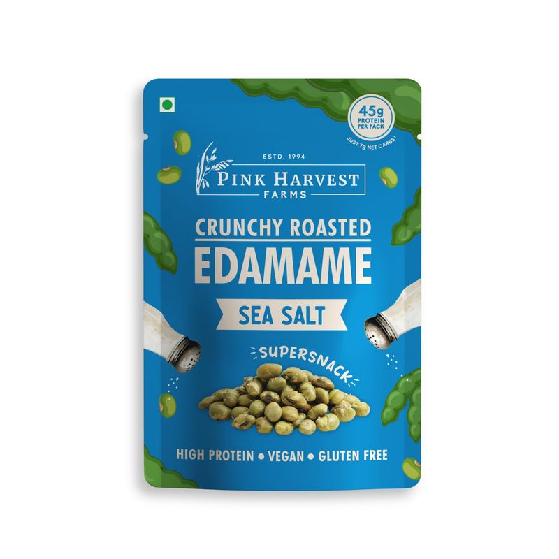 Pink Harvest Farms Crunchy Roasted Edamame (Sea Salt) (Gluten Free) 100gm