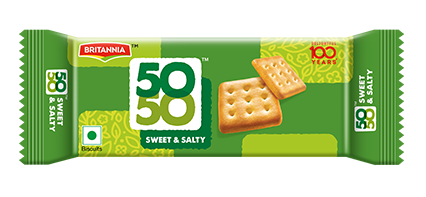 Britannia 50-50 Biscuits 69.2gm (MRP 10)