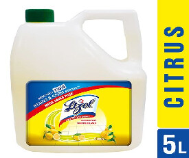 Lizol Disinfectant Floor Cleaner Citrus 5L + 1 Feather Duster FREE  (1129)