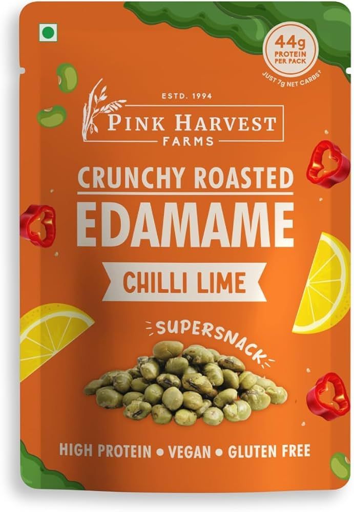 Pink Harvest Farms Crunchy Roasted Edamame (Chilli Lime) (Gluten Free) 100gm