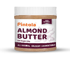 Pintola All Natural Almond Butter (Crunchy) (350gm) (Unsweetened)