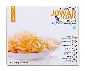 Skyroots Jowar Flakes (Sorghum) 250gm (100% Whole Grains NO Sugar &amp; Salt)
