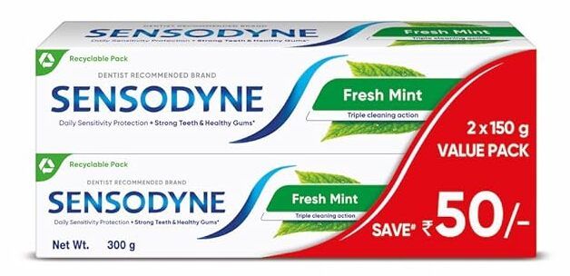 Sensodyne Fresh Mint Sensitive Toothpaste - 300g  (PACK OF 2) (426)