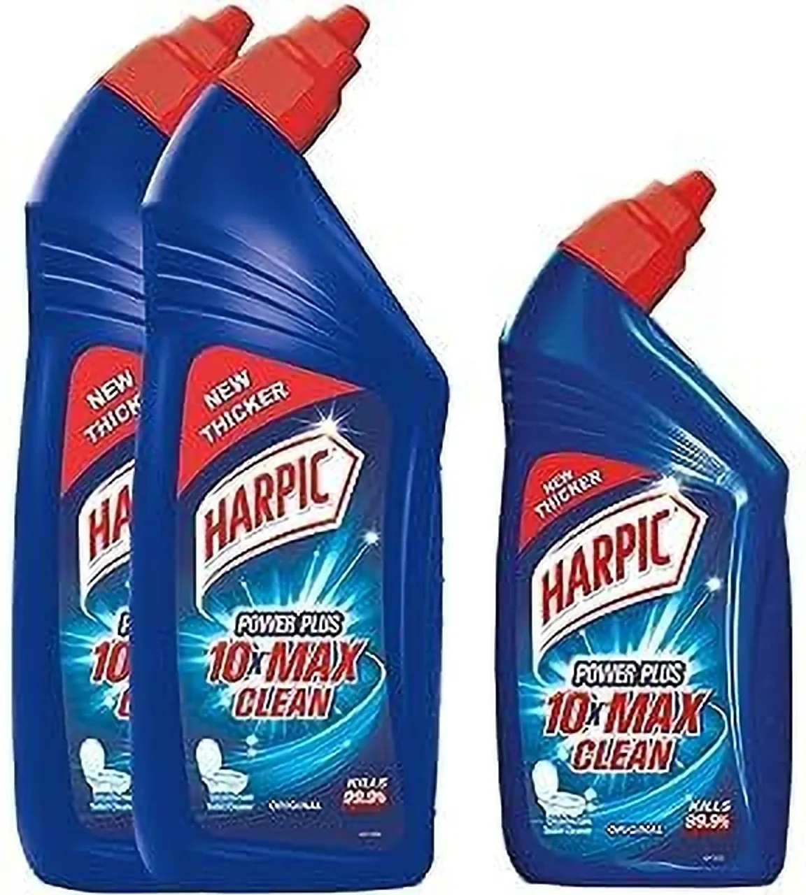 Harpic Toilet Cleaner Blue, 1Ltr (Pack of 2 + 500ML FREE)(490)