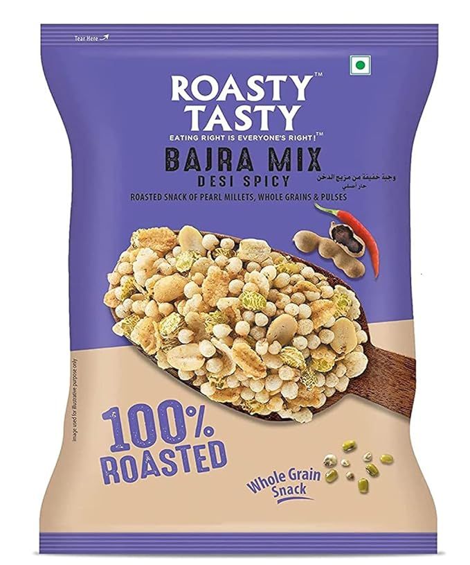 Roasty Teasty Bajra Mix Desi Spicy Roasted Whole Grain Snacks (NO PALM OIL) 150gm