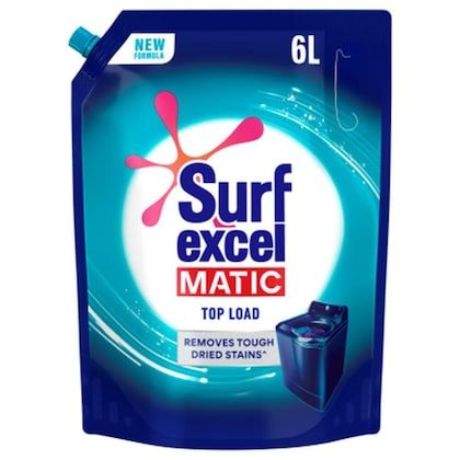 Surf Excel Matic Top Load Liquid Detergent Pouch - 6LTR + 500ml Botte Free (950)